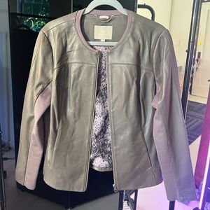 🧥 Soia & Kyo Gray Leather Jacket Sz XL